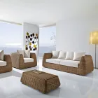 Canapea de exterior cu 3 locuri din Polyrattan țesut - Charlie Viadurini