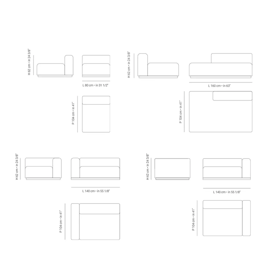 Canapea Modulara de exterior cu captuseala din cauciuc drenabil Made in Italy - Bahias Viadurini
