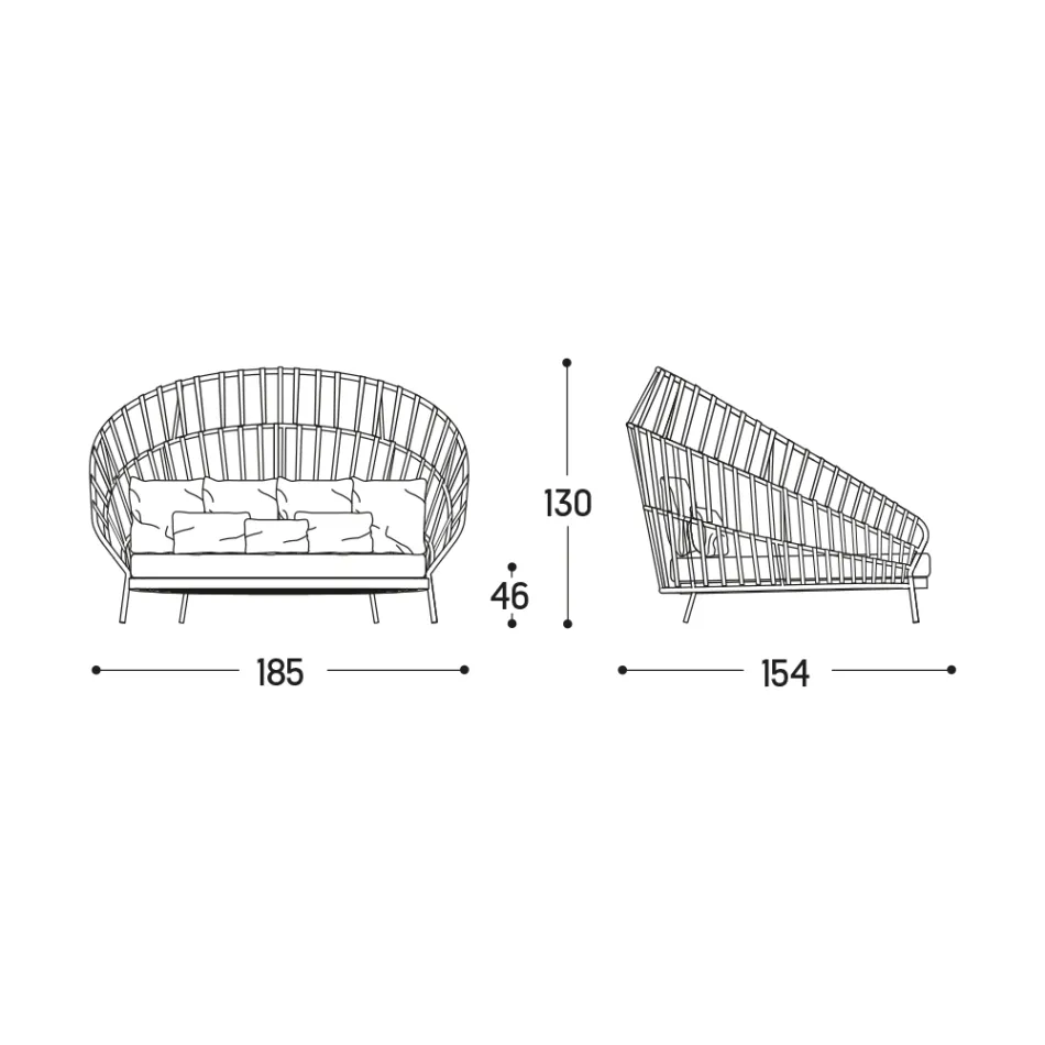 Canapea de exterior cu perne incluse Made in Italy - Emmacross by Varaschin Viadurini