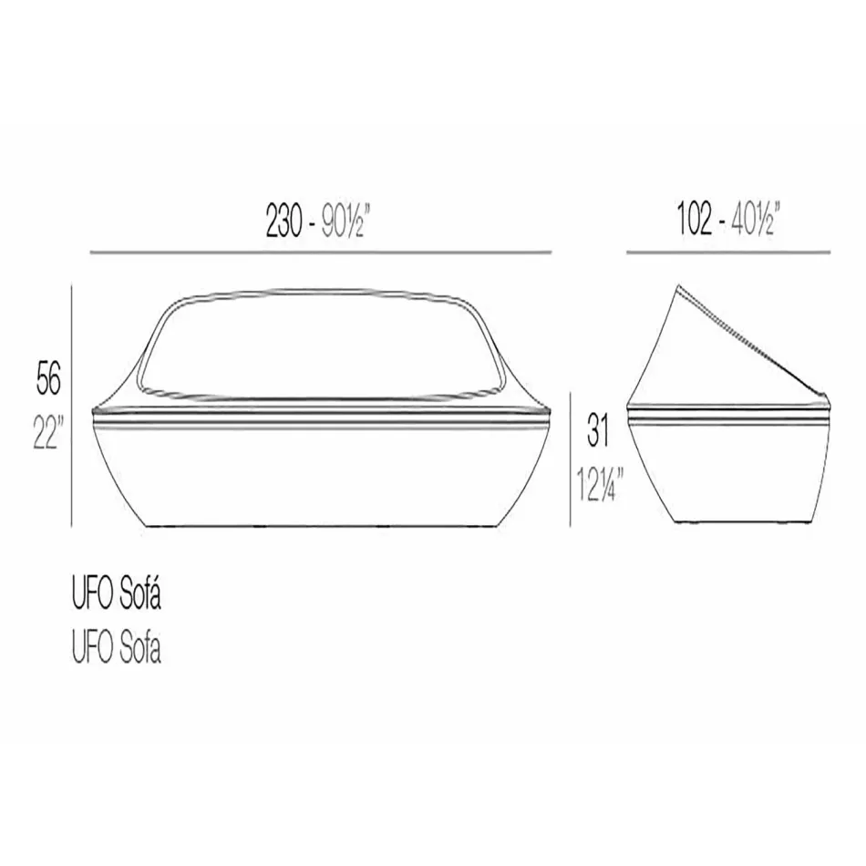 Ufo de canapea de design Vondom în rasina din polietilena Viadurini