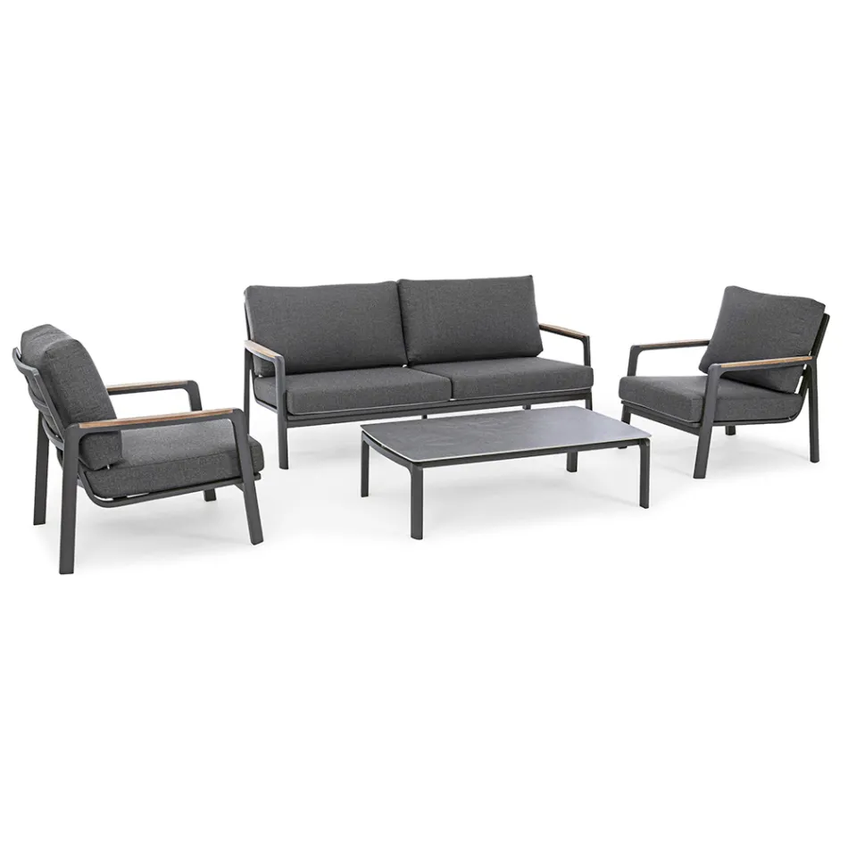 Canapea Exterior din Tesatura cu Structura din Aluminiu, Homemotion - Cara Viadurini