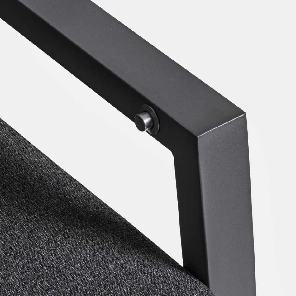 Canapea de exterior din țesătură și aluminiu cu spătar înclinat - Nathy Viadurini