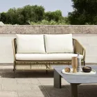 Canapea de grădină cu 2 locuri din aluminiu cu țesătură - Cricket de Varaschin Viadurini