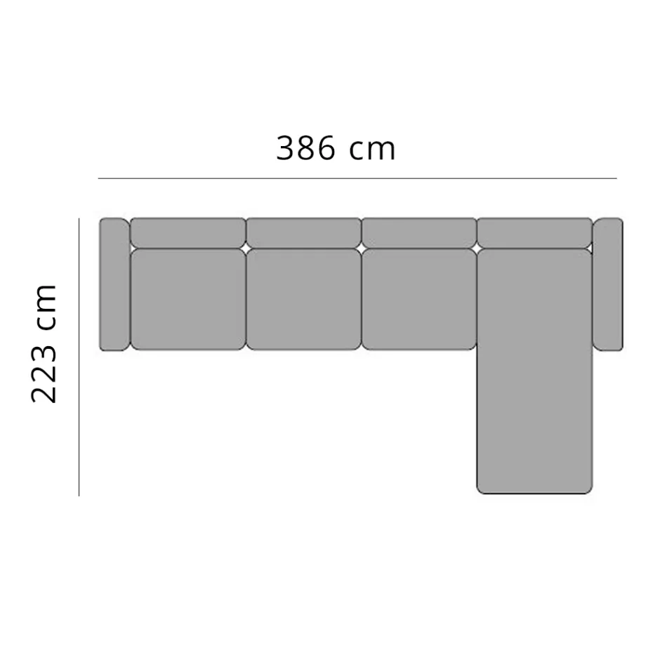 Canapea de gradina cu 3 locuri cu sezlong din aluminiu si stofa - Filomena Viadurini
