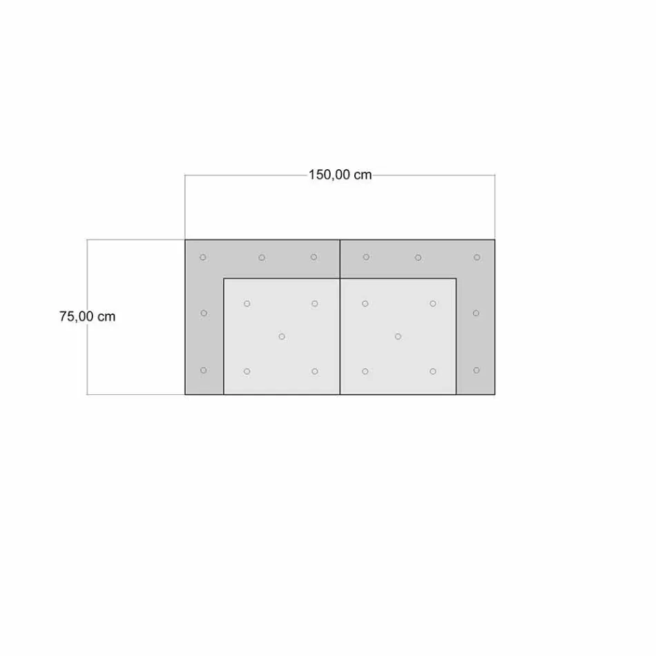 Canapea de grădină etnică cu două locuri din material hidrofug - Shamo Viadurini
