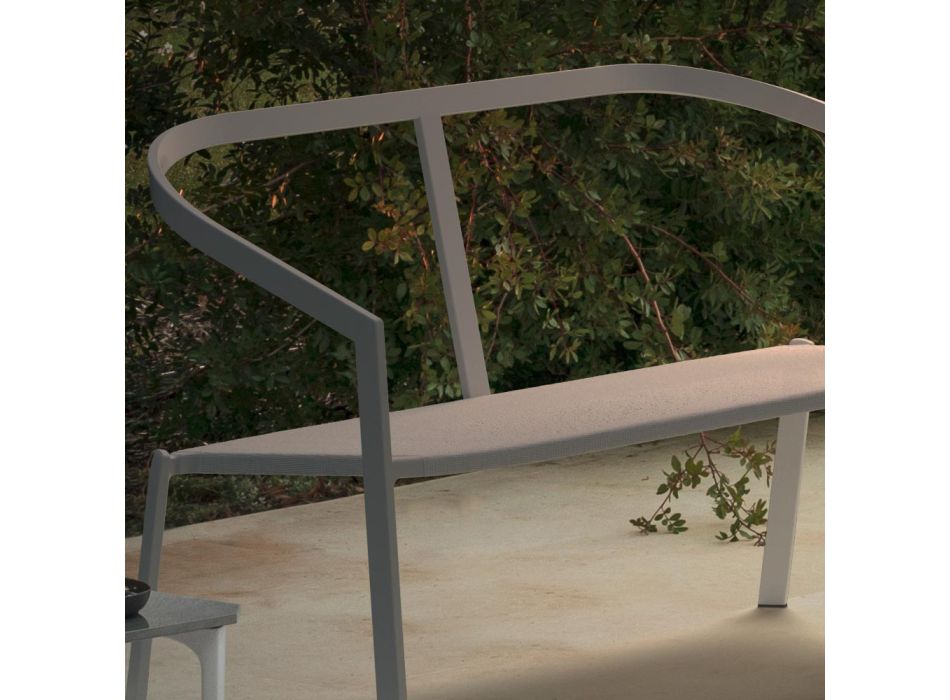 Canapea de gradina cu baza din aluminiu si sezut din textilena Made in Italy - Maureen Viadurini