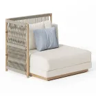 Canapea de gradina modulara cu structura joasa din lemn Made in Italy - Rubik Viadurini