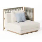 Canapea de gradina modulara cu structura joasa din lemn Made in Italy - Rubik Viadurini