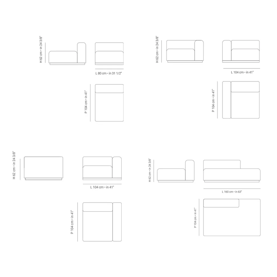 Canapea de gradina modulara din placaj marin Made in Italy - Bahias Viadurini