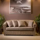 Canapea de Gradina din Fibra Naturala Kubù cu Perne - Isildur Viadurini