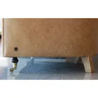 Canapea de interior cu picioare din lemn si roti metalice Made in Italy - Giocoso Viadurini