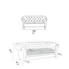 Canapea de interior cu picioare din lemn si roti metalice Made in Italy - Giocoso Viadurini