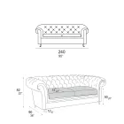 Canapea de interior cu picioare din lemn si roti metalice Made in Italy - Giocoso Viadurini