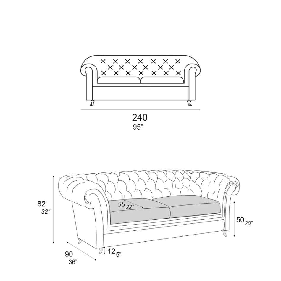 Canapea de interior cu picioare din lemn si roti metalice Made in Italy - Giocoso Viadurini