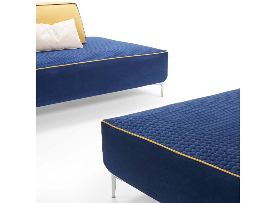 Canapea de living modulara cu 4 locuri din stofa albastra Made in Italy - Mykonos Viadurini