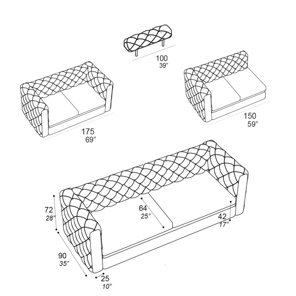 Canapea de living cu tetiera inclinabila Made in Italy - Dezlantuita Viadurini