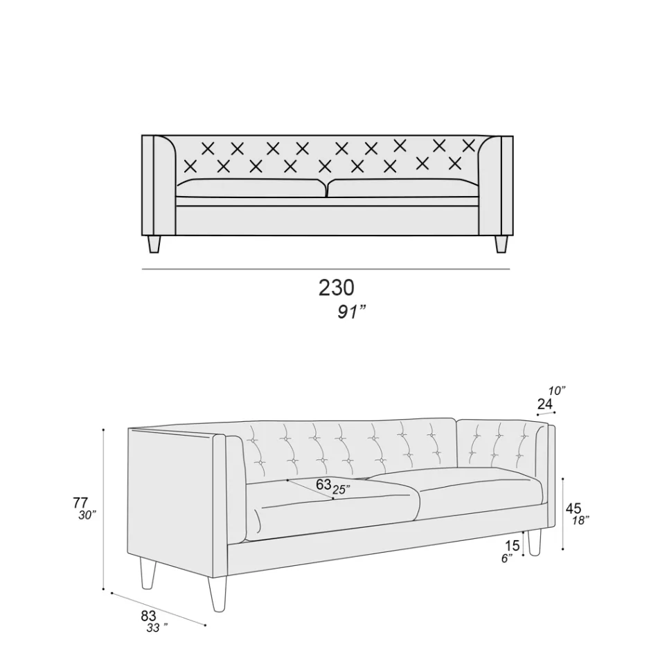 Canapea Sufragerie cu Structură din Lemn și Picioare Made in Italy - Comico Viadurini