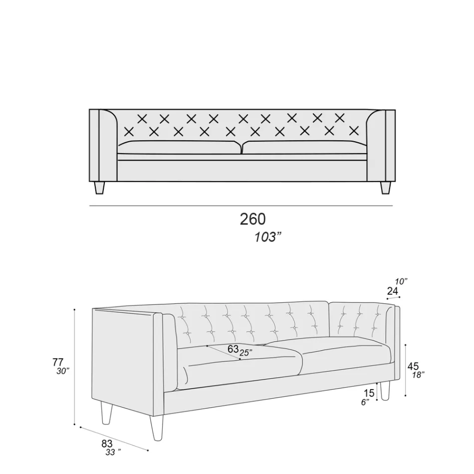 Canapea Sufragerie cu Structură din Lemn și Picioare Made in Italy - Comico Viadurini