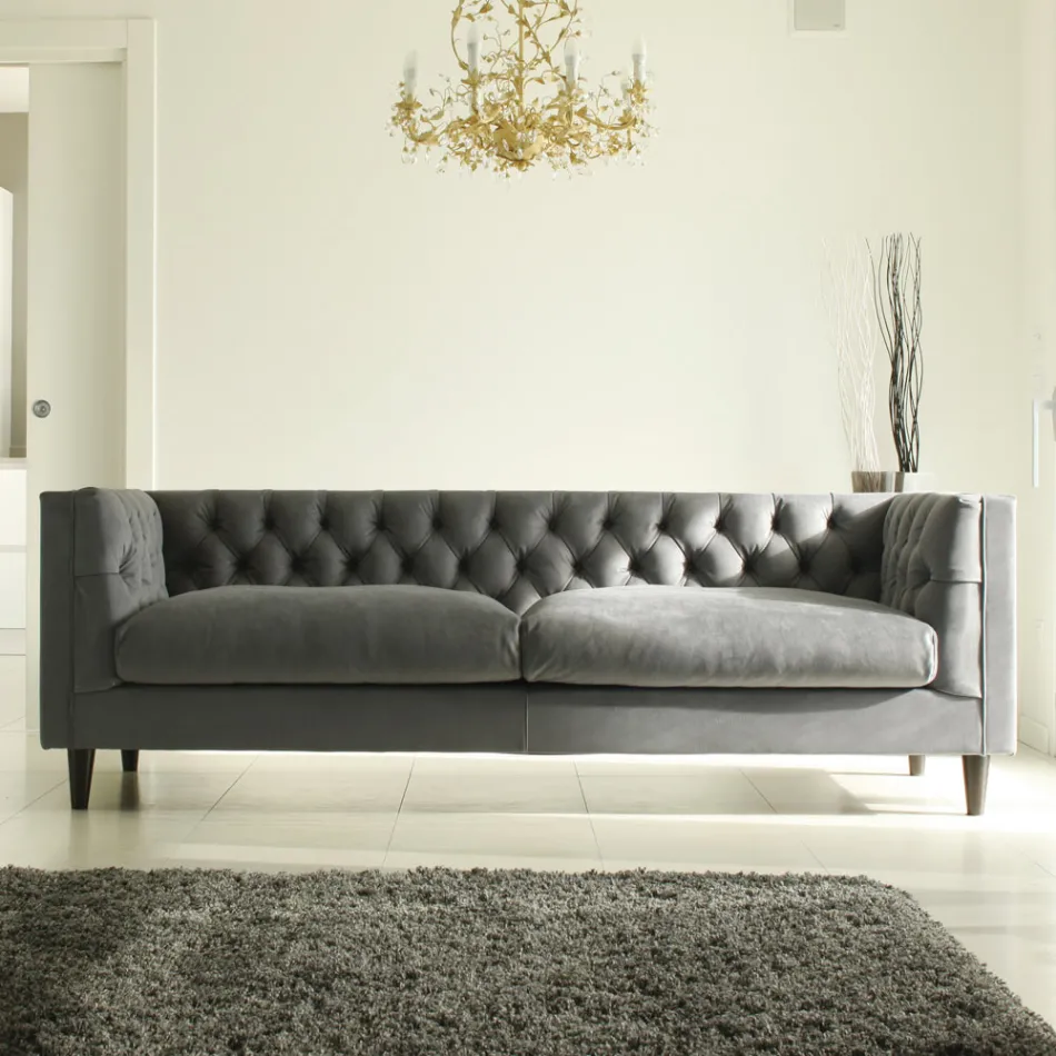 Canapea Sufragerie cu Structură din Lemn și Picioare Made in Italy - Comico Viadurini