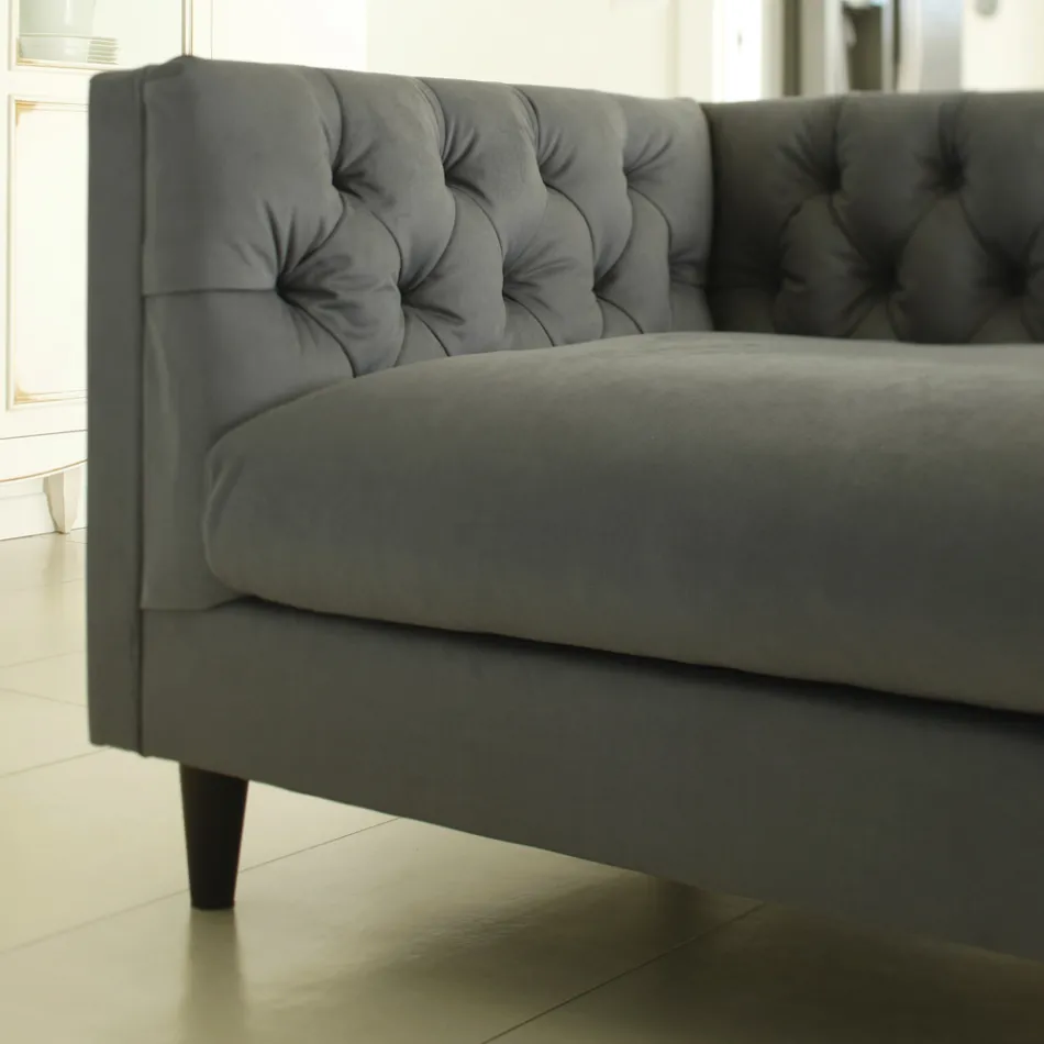 Canapea Sufragerie cu Structură din Lemn și Picioare Made in Italy - Comico Viadurini