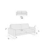 Canapea de sufragerie cu picioare sanie din metal cromat - Exclusiv Viadurini