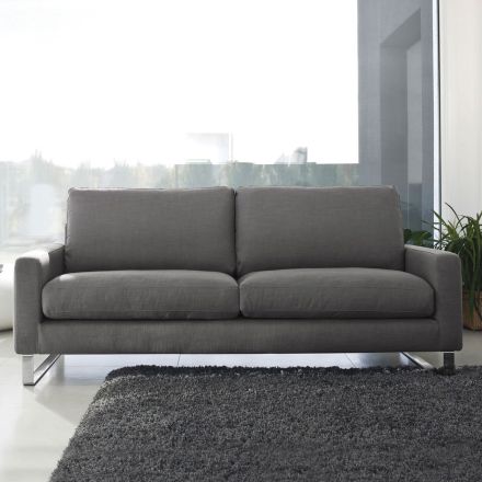 Canapea de sufragerie cu picioare sanie din metal cromat - Exclusiv Viadurini
