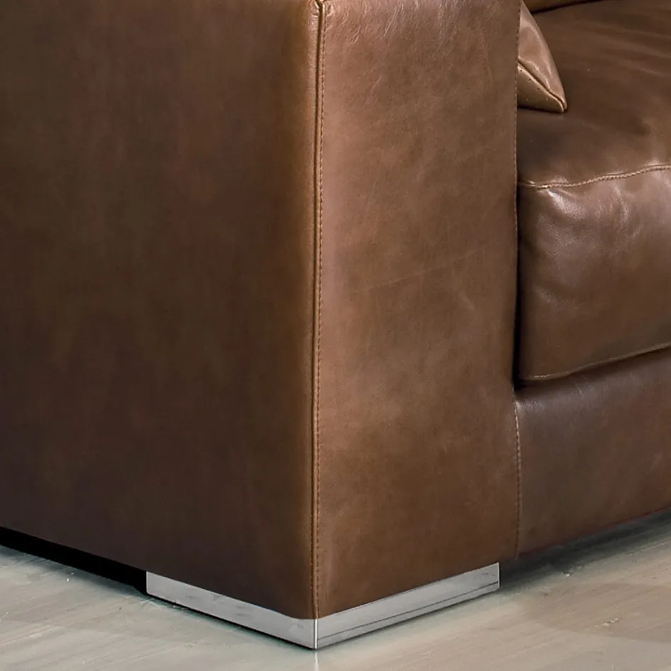 Canapea de sufragerie din Lemn, Poliuretan si Metal Made in Italy - Sparkling Viadurini