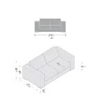 Canapea de sufragerie din Lemn, Poliuretan si Metal Made in Italy - Sparkling Viadurini