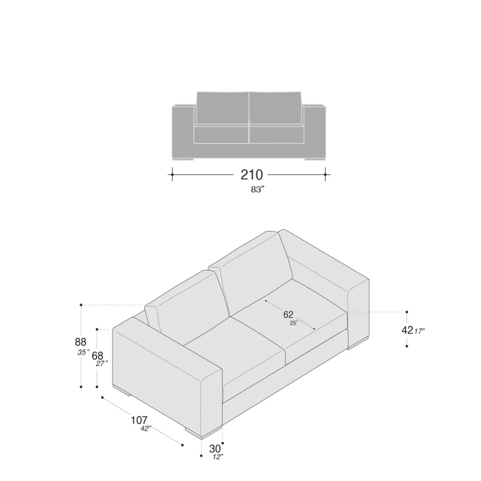 Canapea de sufragerie din Lemn, Poliuretan si Metal Made in Italy - Sparkling Viadurini
