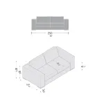 Canapea de sufragerie din Lemn, Poliuretan si Metal Made in Italy - Sparkling Viadurini