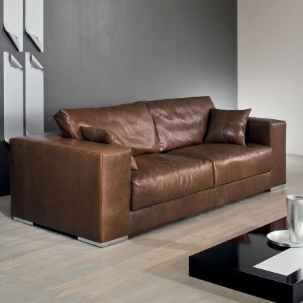 Canapea de sufragerie din Lemn, Poliuretan si Metal Made in Italy - Sparkling Viadurini