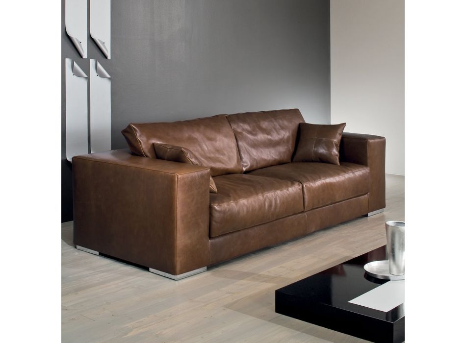 Canapea de sufragerie din Lemn, Poliuretan si Metal Made in Italy - Sparkling Viadurini