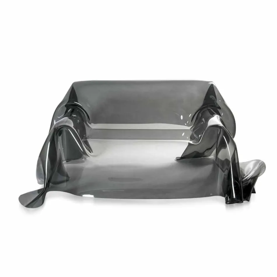 Canapea cu un design modern, în Jolly afumat plexiglas, made in Italy Viadurini