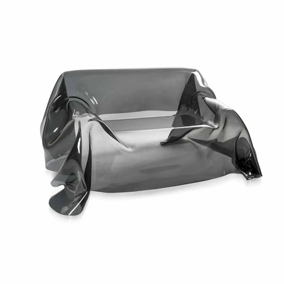 Canapea cu un design modern, în Jolly afumat plexiglas, made in Italy Viadurini
