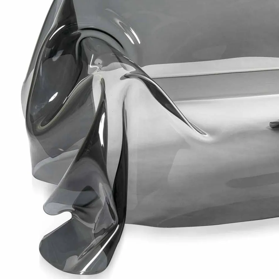Canapea cu un design modern, în Jolly afumat plexiglas, made in Italy Viadurini