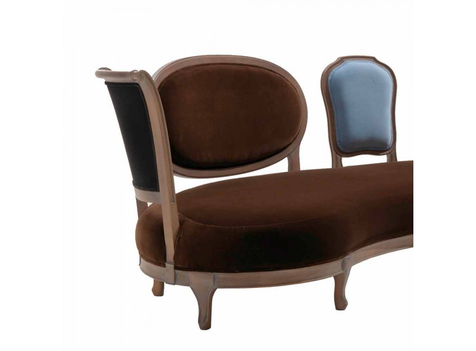 Canapea de design de lux, 5 spate din lemn masiv, made in Italy, Manno Viadurini