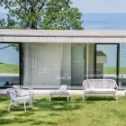 Canapea de grădină din două locuri, din aluminiu și țesătură - Smart By Varaschin Viadurini