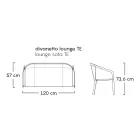 Canapea de exterior cu 2 locuri cu structura din aluminiu Made in Italy - Zaika Viadurini