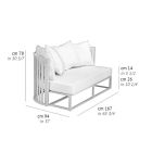 Canapea de exterior 2 locuri din aluminiu cu funii Design de lux 3 finisaje - Julie Viadurini