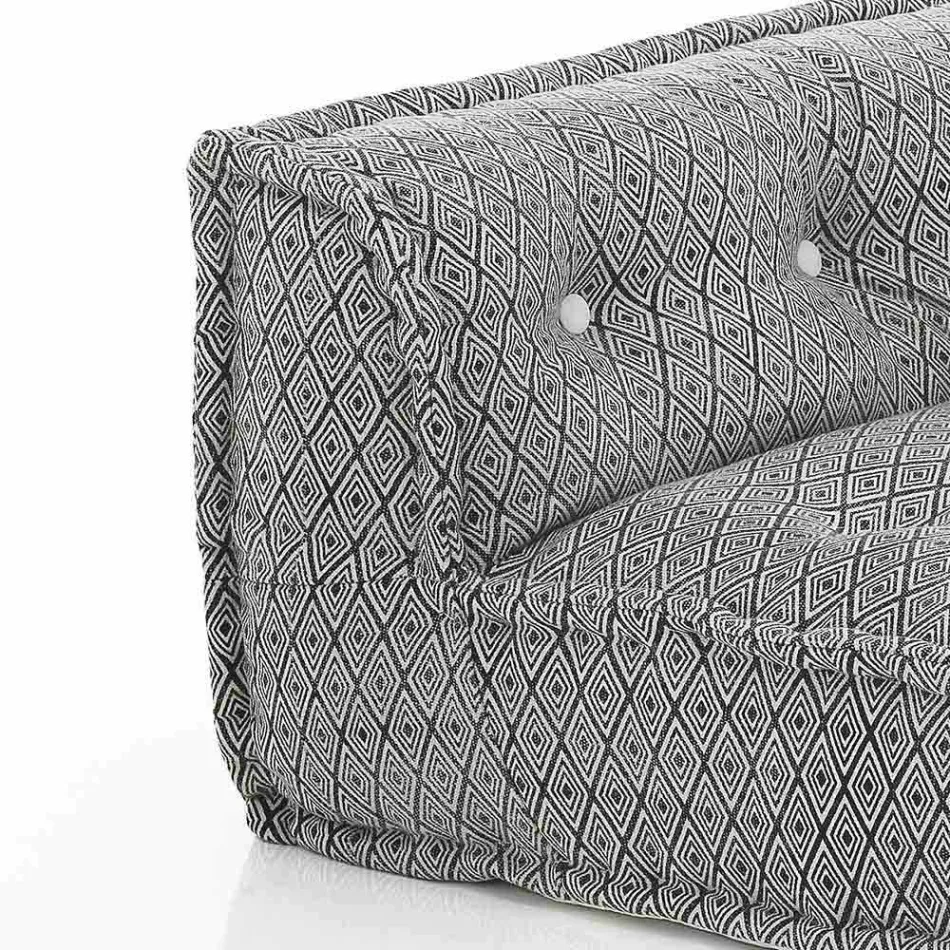 Canapea etnică cu două locuri căptușită în material patchwork și lemn - fibră Viadurini