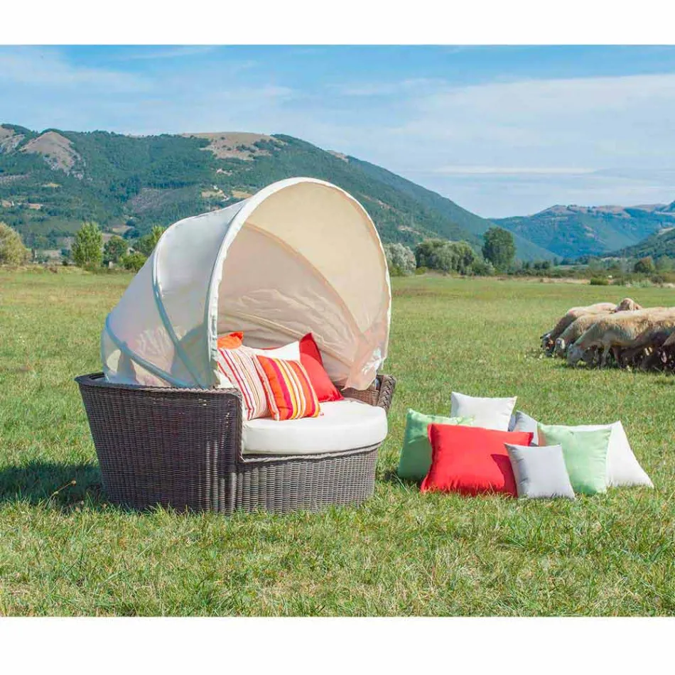 insulă canapea grădină relaxantă cu Hector a făcut țesut manual, design modern Viadurini