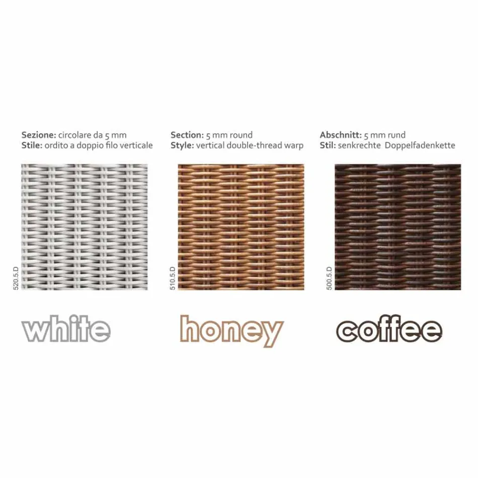 insulă canapea grădină relaxantă cu Hector a făcut țesut manual, design modern Viadurini