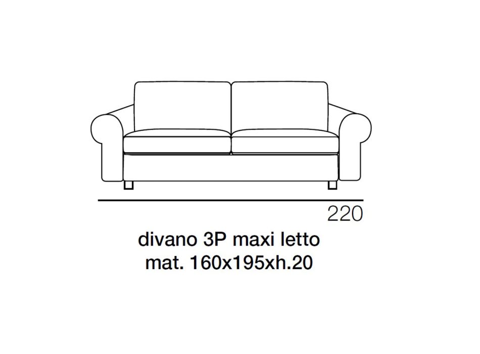 Canapea extensibilă cu 2 sau 3 locuri din țesătură roșie detașabilă Made in Italy - Geneviev Viadurini