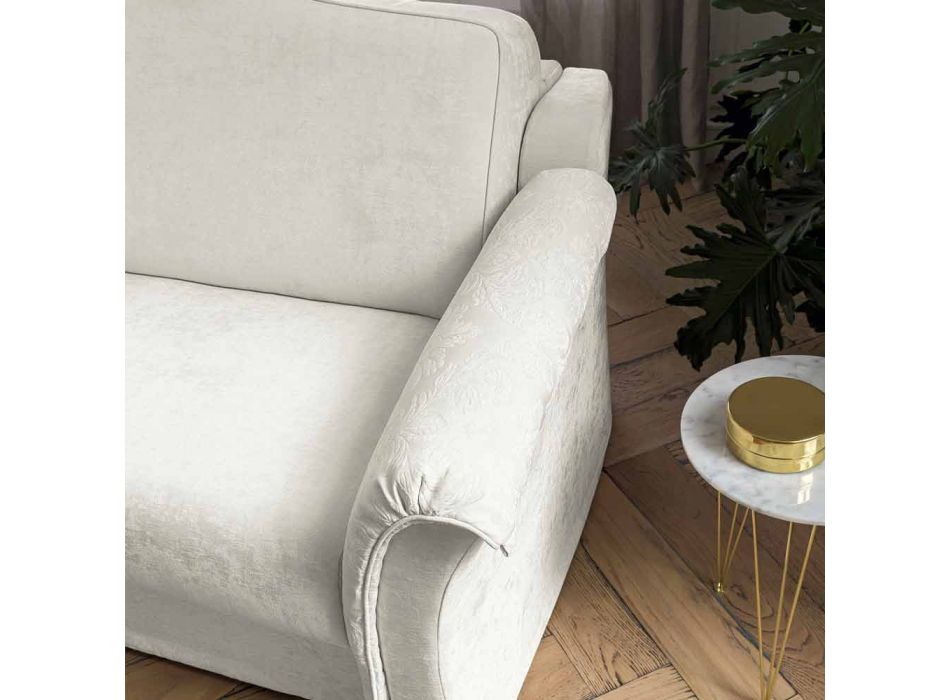 Canapea extensibilă din stofă cu detalii Arabescato Made in Italy - Gigliola Viadurini