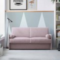 Canapea extensibilă din țesătură roz pal cu bordură albă Made in Italy - Mac