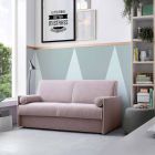 Canapea extensibilă din țesătură roz pal cu bordură albă Made in Italy - Mac Viadurini