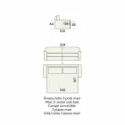 Canapea extensibilă dublă din țesătură de design Made in Italy - Anemonă Viadurini