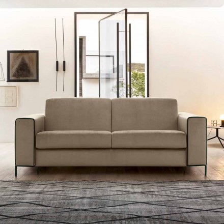 Canapea extensibilă din țesătură modernă, cu picioare metalice, fabricată în Italia - Tulipano Viadurini