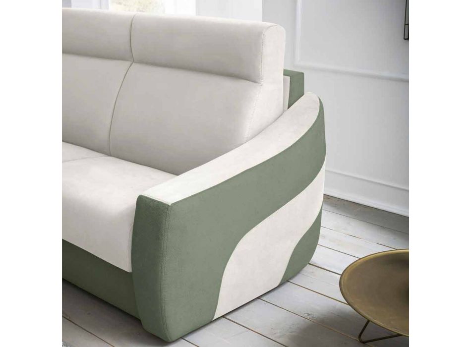 Canapea extensibilă modernă tapițată în țesătură bicoloră Made in Italy - Begonia Viadurini