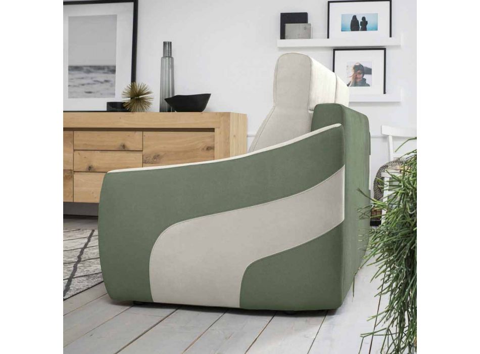 Canapea extensibilă modernă tapițată în țesătură bicoloră Made in Italy - Begonia Viadurini